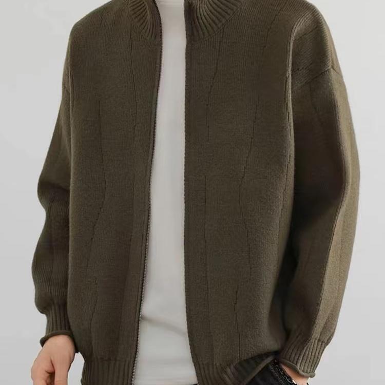 Knitted Cardigan Jacket for Men, High-End Style, New Autumn and Winter Trendy Brand, Stand-Up Collar Jacket, Loose Thickened Sweater Coat Knitted Cardigan Jacket for Men, High-End Style, New Autumn and Winter Trendy Brand, Stand-Up Collar Jacket, Loose Thickened Sweater Coat