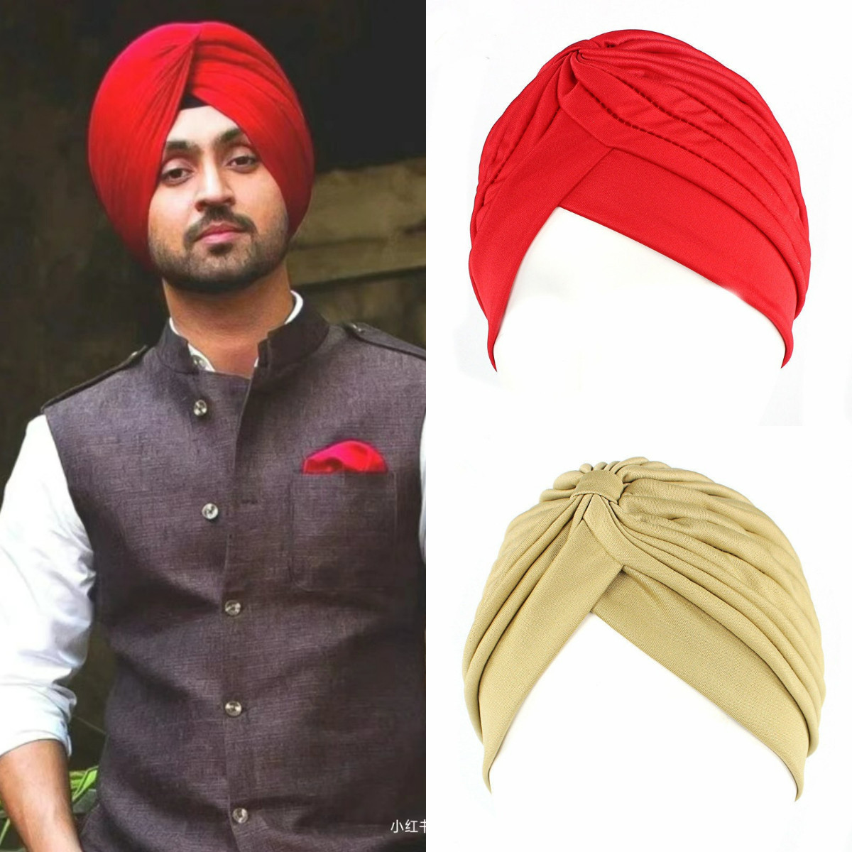 ユニセックス インド風ヘッドバンド、メンズヘッドウェア、帽子、ヘッドギア、ハオ・ゲゲのインド風帽子と同じスタイル
