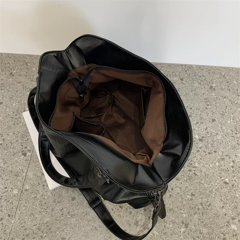 [Большая черная женская сумка через плечо большого размера casual tote]