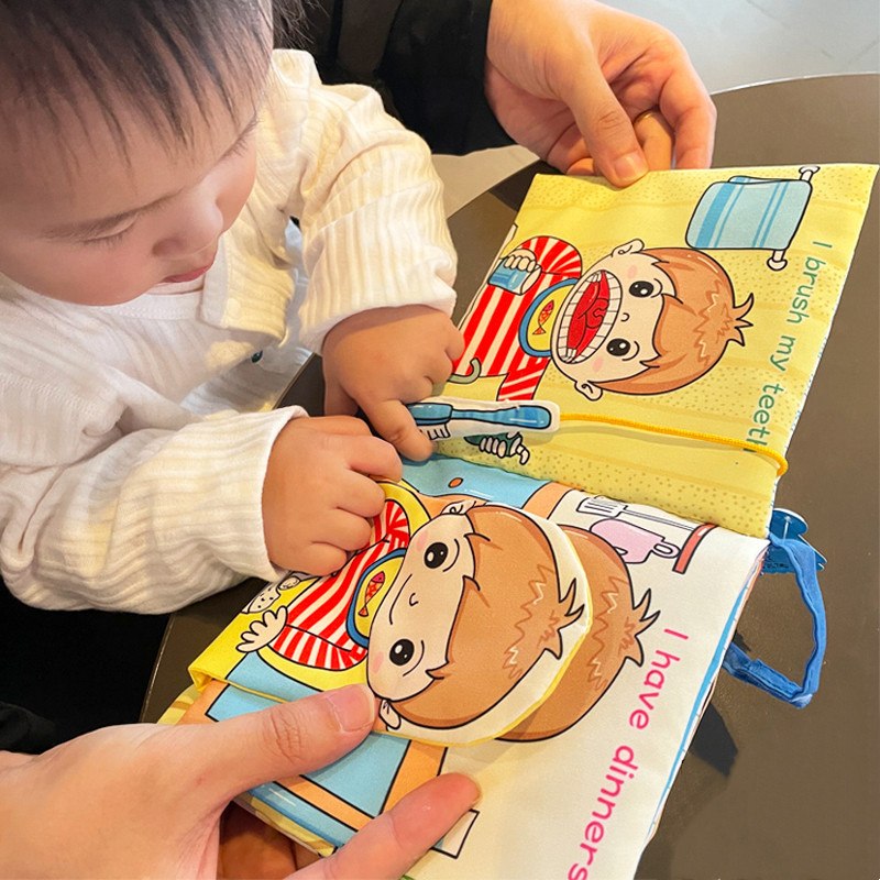 soft cloth baby books interactive sensory crinkle books for newborns & toddlers