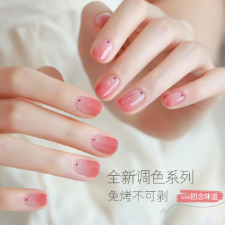 Oil-Based Nail Polish, No-Bake, Quick-Drying, Long-Lasting, Gradient Pink, New Nude Color, Transparent, Non-Peelable