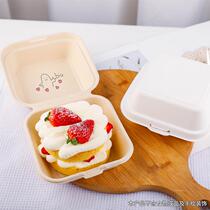 Hand-painted bento cake box Qingtuan Snow Mei Niang disposable packaging box baking packaging box degradable hamburger box