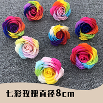 Colorful rose soap flower head handmade diy bouquet gift box for friends eternal flowers gift object rainbow rose