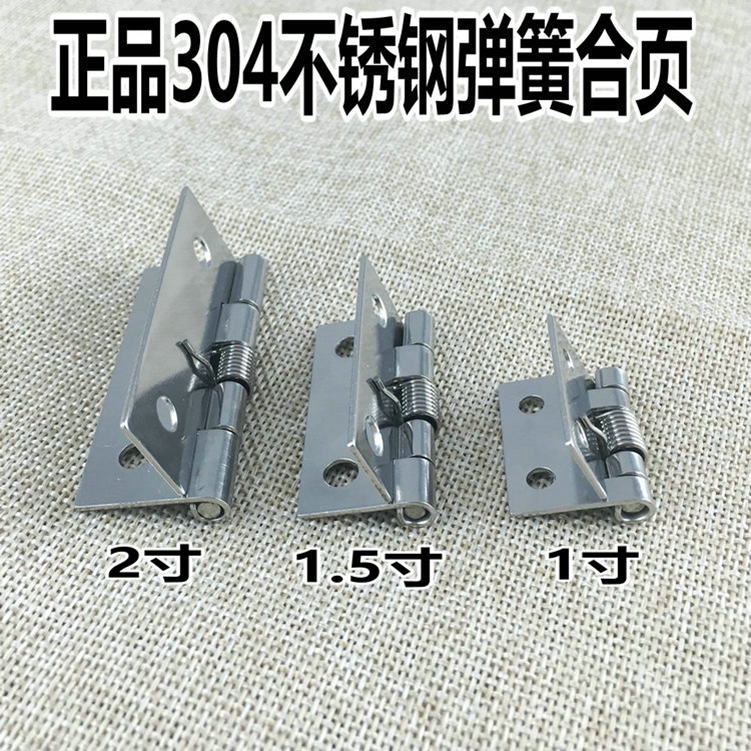 304 stainless steel 1 1 5 2 inch 2 holes Mini spring hinge hinge spring equipment hinge automatic return bomb