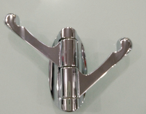 Stainless steel clothes hook folding movable coat hook bright chrome-plated hook solid adhesive hook clothes two hooks