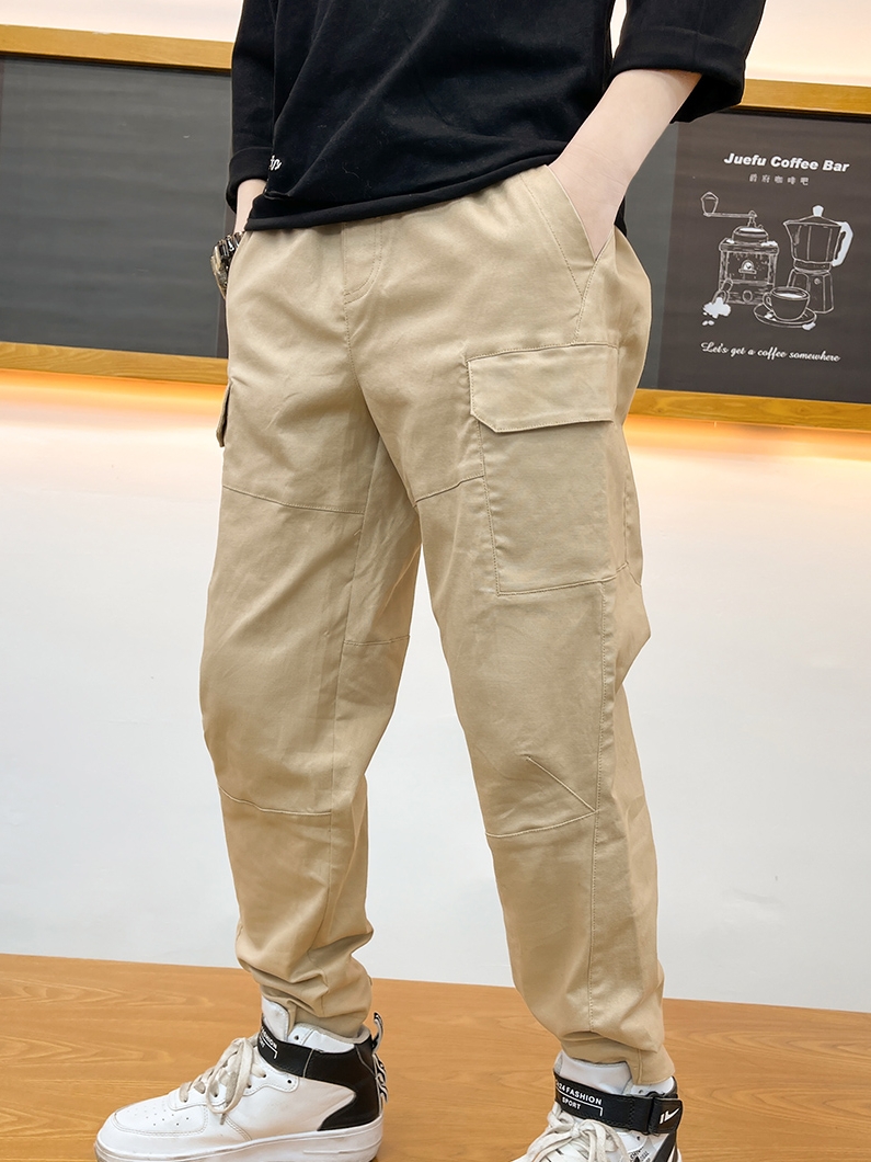 Children's clothing boys ' pants Spring and Autumn 2021 new children's casual work clothes pants Foreign school children's Korean version trousers tide