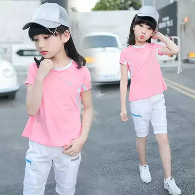 Girls short sleeve T-shirt set quick-dry summer children's clothing coat sports children's T-shirt children's summer 2021 New