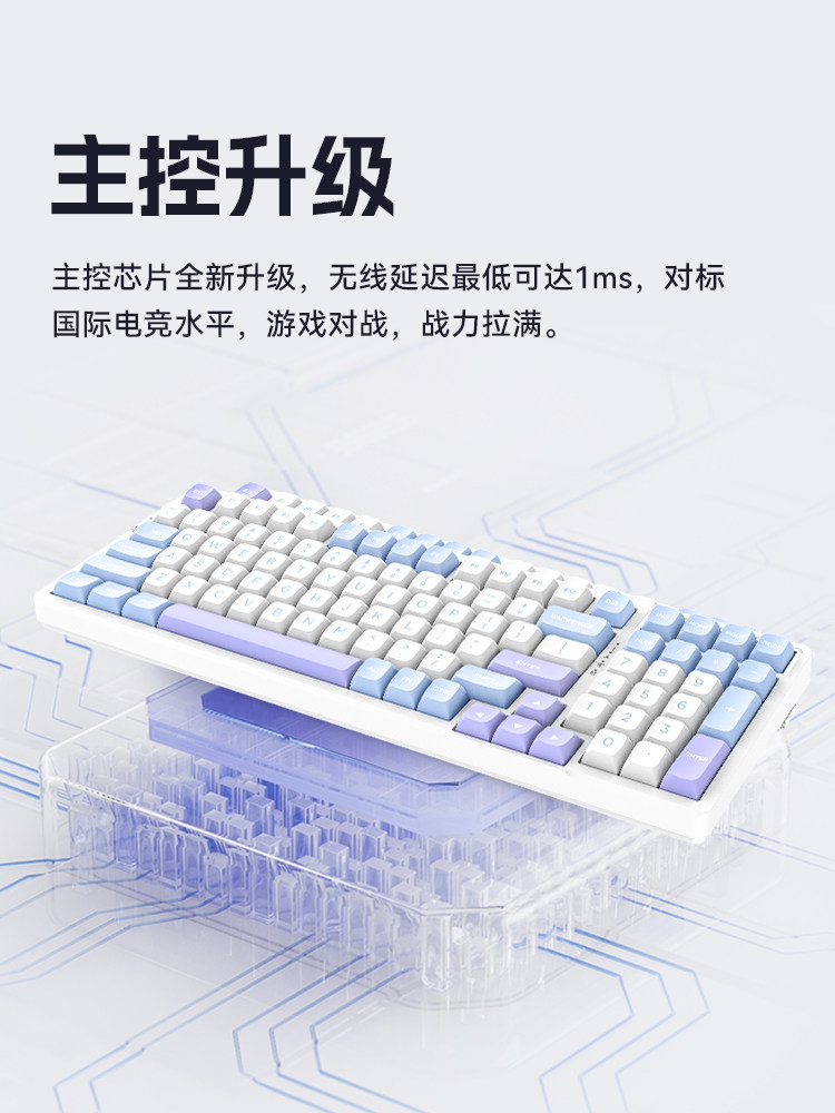 Vgn V98Prov2 Polar Fox Three-Mode Hot-Swappable Bluetooth Gasket Wireless Customized Gaming Mechanical Keyboard