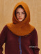 Retro Maillard Style Balaclava Hat for Women, Autumn and Winter Warm Head-Covering Knitted Hat and Scarf All-In-One Hat