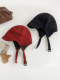 American Retro Red Lamb Wool Aviator Hat with Fleece Ear Protection, Women's Winter Face-Slimming Warm Duckbill Cap