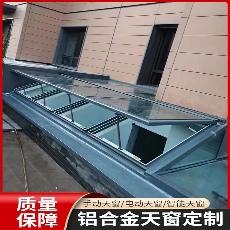 Electric Smart Skylight for Basement Lighting Wells, Electric Sliding Skylight for Stairways, Manual Aluminum Alloy Skylight