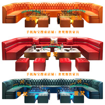 Villa box wall corner sofa special deck coffee table combination customized KTV sofa bar nightclub