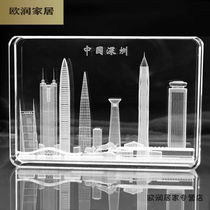 Shenzhen Tourist Souvenirs Huarun Building Landmark Building Model Decoration Pendulum Event Opening Celebration Small Gift Deep)