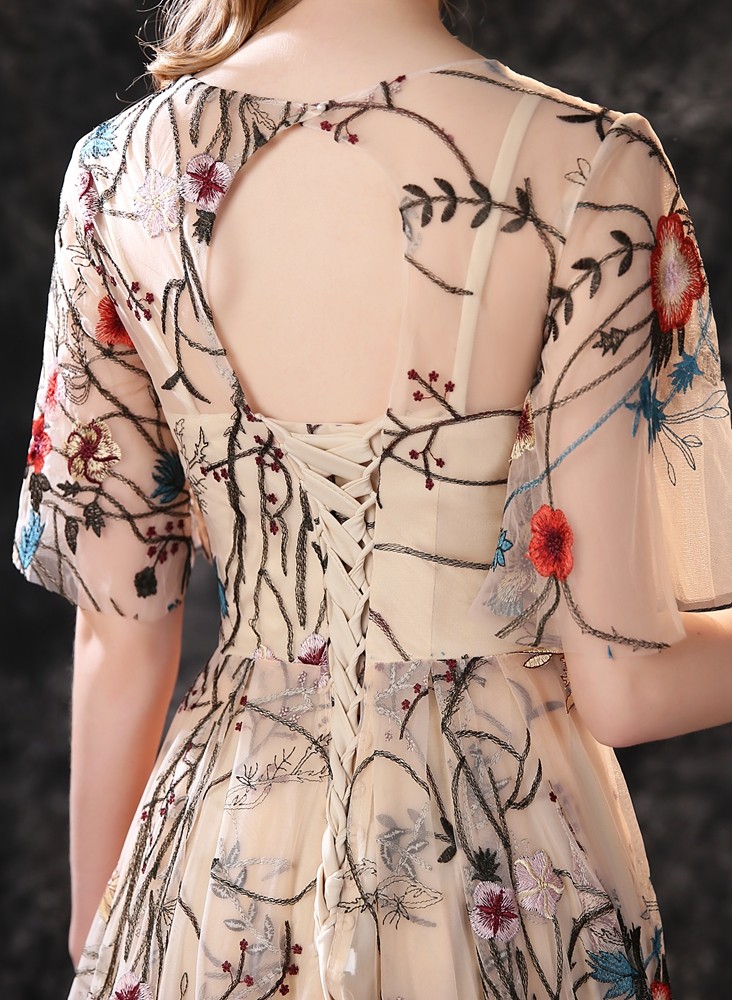 Изоляция для проводов floral embroidery evening dresses  long dress colorful tulle