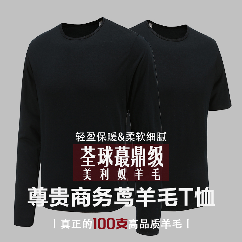 Tianjia Business Series Lightweight Breathable Moisture-Wicking 100-Count 83% Merino Wool T-Shirt Short Sleeve Long Sleeve