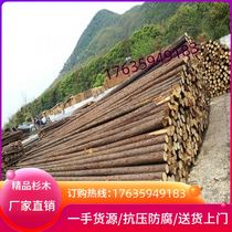 Piling wood flood control pile wood leather guardrail tree trunk branches forest garden greening support pole round wood pile river revetment