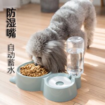 Cat bowl double bowl automatic water dispenser cat food bowl dog bowl kitten rice bowl pet bowl cat bowl food bowl cat supplies