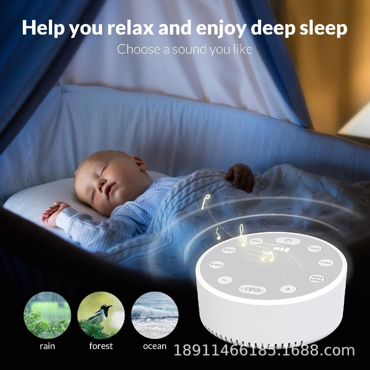 Сон инструмент 跨境白噪音睡眠仪白噪音助眠安睡调节心情情绪呼吸灯音乐智能音箱 No brand