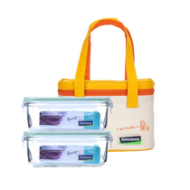 Glaslock Import Heat Resistant Tempered Glass Preservation Box Microwave Oven Lunch for work with meals 2 pieces 2459