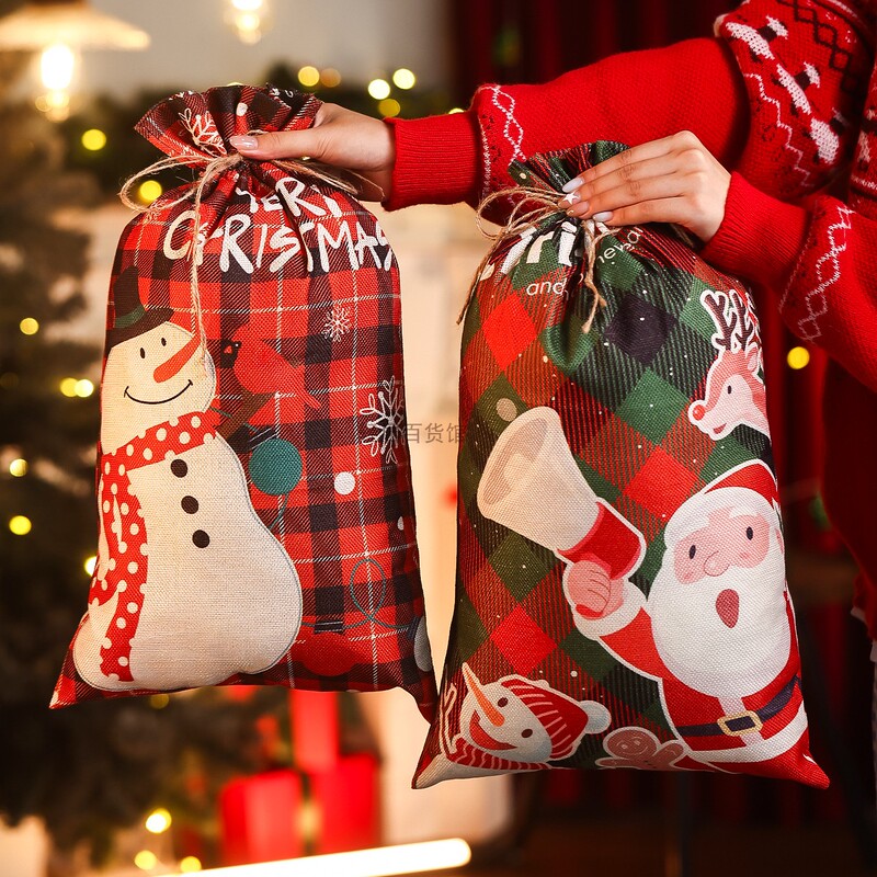 Christmas Gift Bag, Christmas Eve Apple Packaging Bag, Cartoon Printed Gift Bag, Kindergarten Children's Candy Bag Christmas Gift Bag, Christmas Eve Apple Packaging Bag, Cartoon Printed Gift Bag, Kindergarten Children's Candy Bag