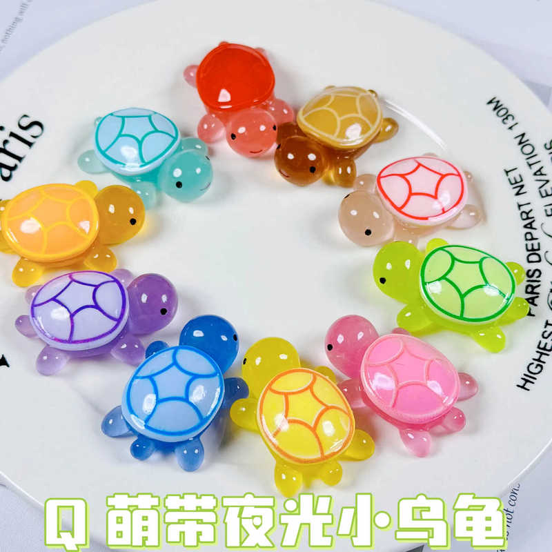 Tiktok-Style Internet Celebrity Glow-In-The-Dark Resin Turtle Figurine, Turtle Pairing Toy Model Ornament