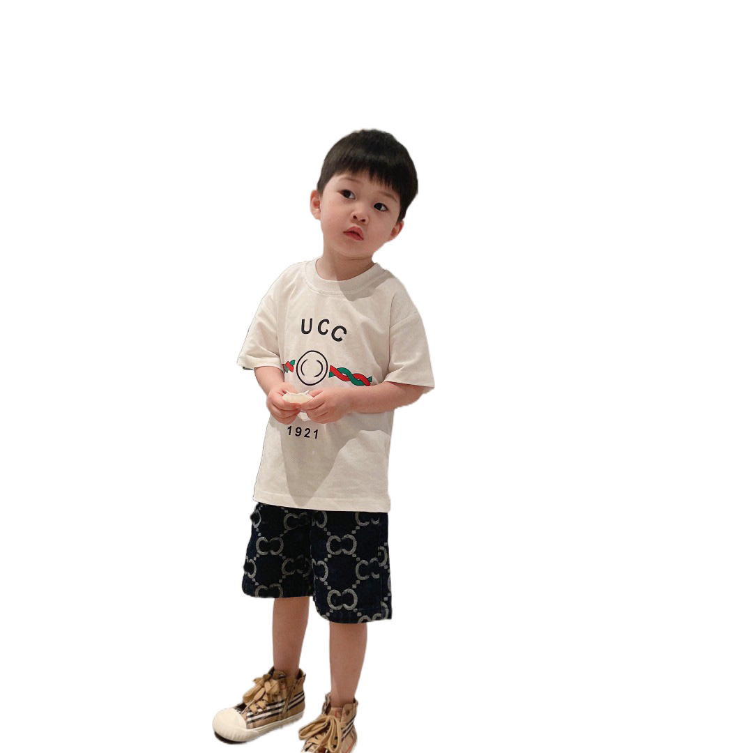 Gao Ding Children's wear Boy jacquard weave Denim shorts 2024 spring The new Small Zhongda Tong easy Korean version children Trousers