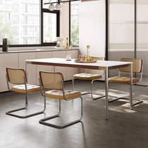 Home dining table Delifeng slate light luxury modern simple small apartment dining table and chair combination 2023 new wabi-sabi style