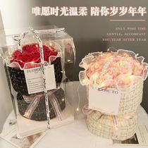 Creative carnation rose soap bouquet for couple to express their love for boyfriend and girlfriend mother’s birthday gift