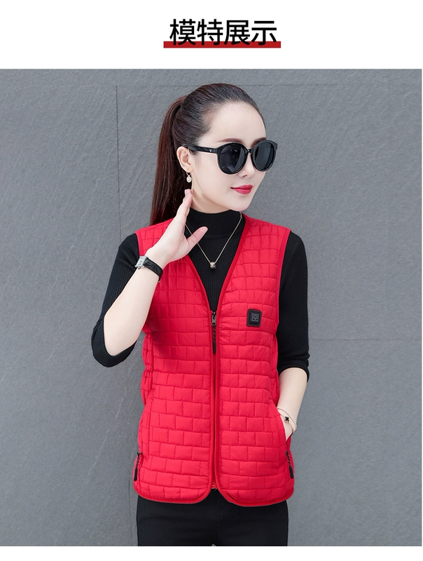 Nữ Làm Nóng Áo Vest Plus Nhung Kiểm Soát Nhiệt Độ Thông Minh Làm Nóng Áo Vest Ngoài Trời Làm Nóng Bằng Điện Quần Áo Điện Làm Nóng Áo Khoác áo sưởi azuki áo khoác sưởi