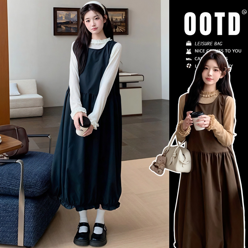 Pregnant Women's Outfits~ Stylish Maternity Wear during Pregnancy, Korean-Style Floral Tank Top Dress, Polka Dot Top, Spring and Autumn Outfit Set Pregnant Women's Outfits~ Stylish Maternity Wear during Pregnancy, Korean-Style Floral Tank Top Dress, Polka Dot Top, Spring and Autumn Outfit Set