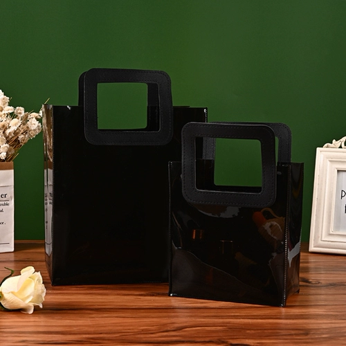 Модная прозрачная черная льняная сумка для выхода на улицу, ланч-бокс, подарочная коробка из ПВХ, подарок на день рождения