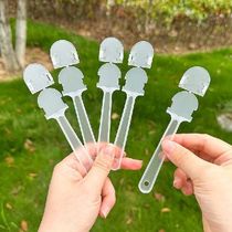 5pcs Transparent Mini Fan Handle Portable Small Plastic Fan