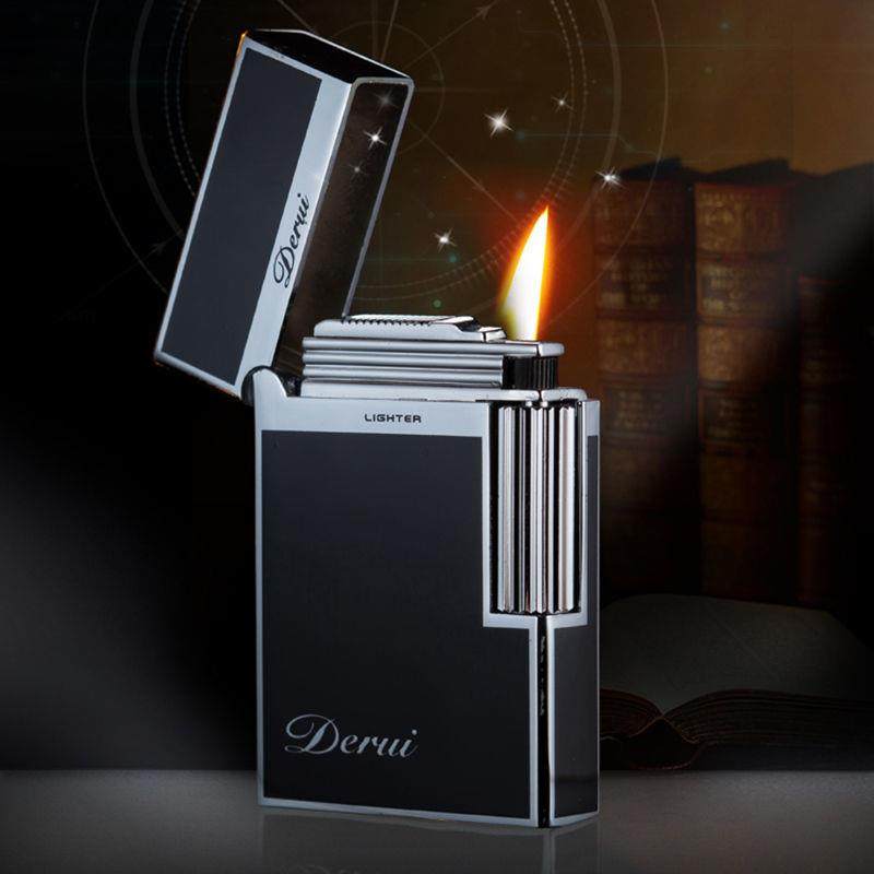 Derui 1009 Steel Sound Inflatable Lighter, Creative and Unique Side-Slide Sand Wheel, High-End Men's Gift for Boyfriend