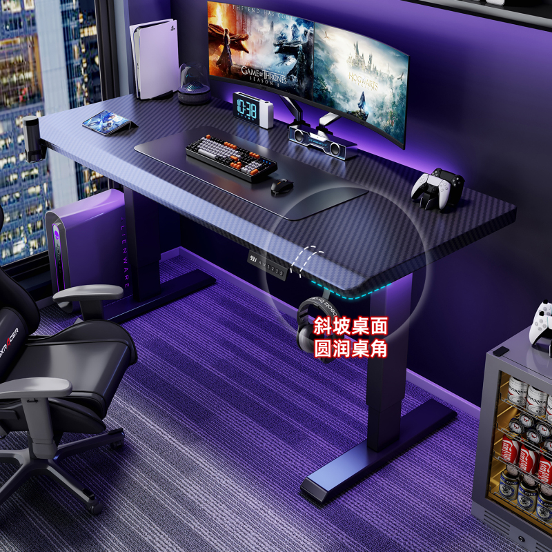 Carbon Fiber Gaming Desk Electric Height-Adjustable Desk 2026 Home Office Desk Popular Gaming Desk with Robotic Arm Computer Desk Carbon Fiber Gaming Desk Electric Height-Adjustable Desk 2026 Home Office Desk Popular Gaming Desk with Robotic Arm Computer Desk