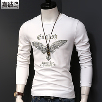 Ka Shing Bird Thickened T-Shirt Long Sleeve Mens Clothing Undershirt Printed for the fall New trends handsome and well-rounded collar and autumn clothes