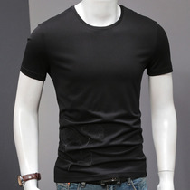 Jiacheng bird summer new cotton mens T-shirt short sleeve embroidery pattern mens round neck half sleeve shirt trend