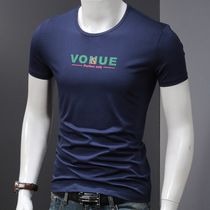 2021 summer new cotton mens short sleeve t-shirt round neck slim slim casual simple t-shirt half sleeve mens short sleeve body tide tide
