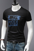 2021 summer new mens short sleeve t-shirt round neck printed youth Korean slim half sleeve T-shirt summer mens shirt