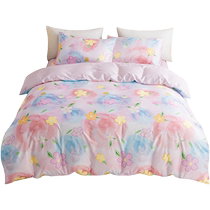 Crown ice silk four-piece summer bedding set Tencel summer cool quilt cover sheets 2024 new style light luxury and high-end sense 2599