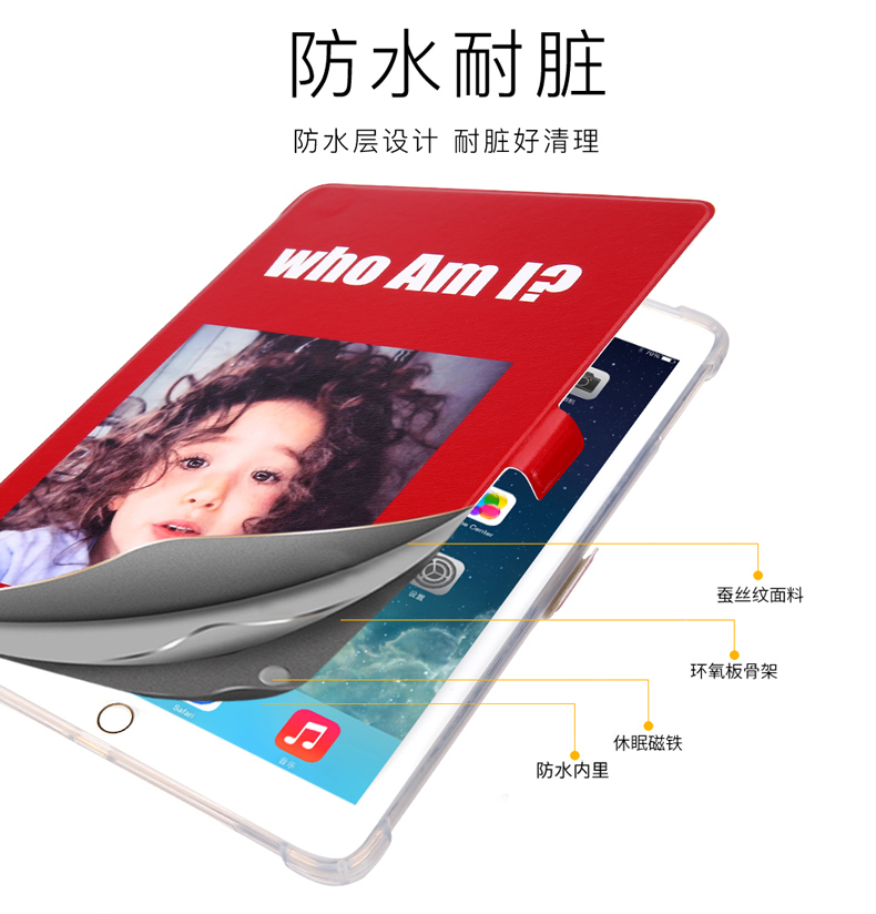 ipad bảo vệ tay áo ipad2018 mới tablet vỏ bảo vệ tay áo 2017 9,7 inch A1822 A1893 Lật da silicone bóng thả sức đề kháng ipadair tablet cá tính mới - Phụ kiện máy tính bảng bàn phím cho ipad air 2