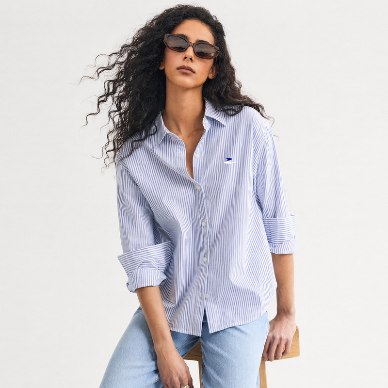 [98% Cotton] Sixonelemon Embroidered Logo American Style Commuter Long-Sleeved Shirt 26 Spring and Autumn Women's Clothing
