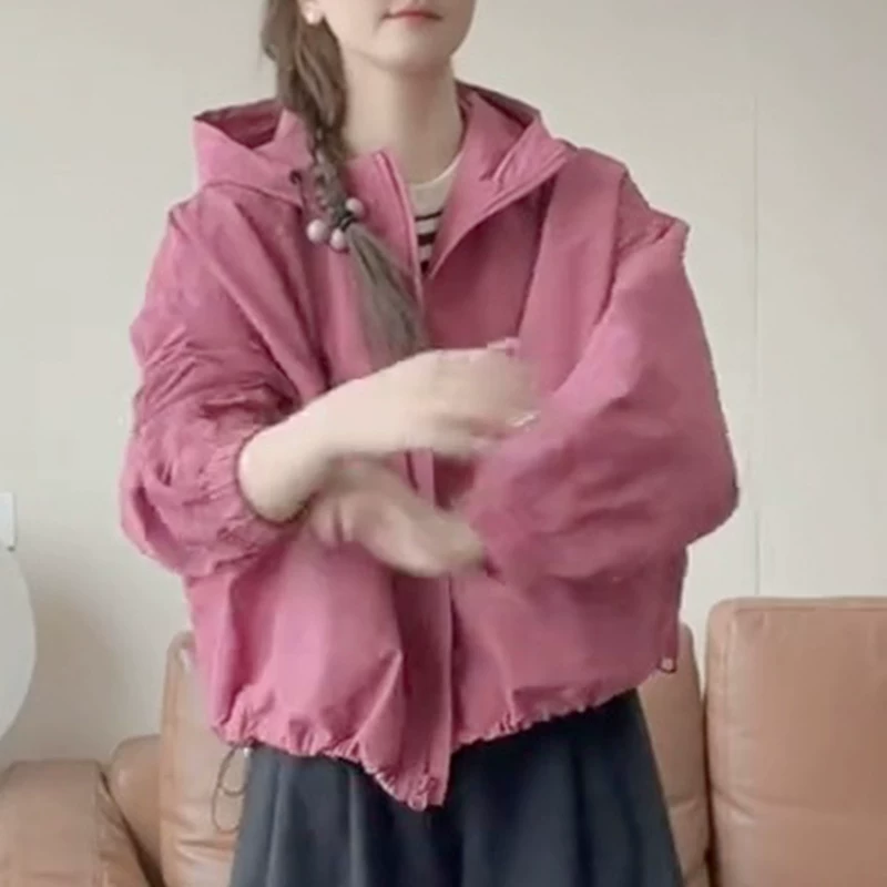 Short hoody, spring jacket for leisure, 2025 years, trend of season, for teenagers