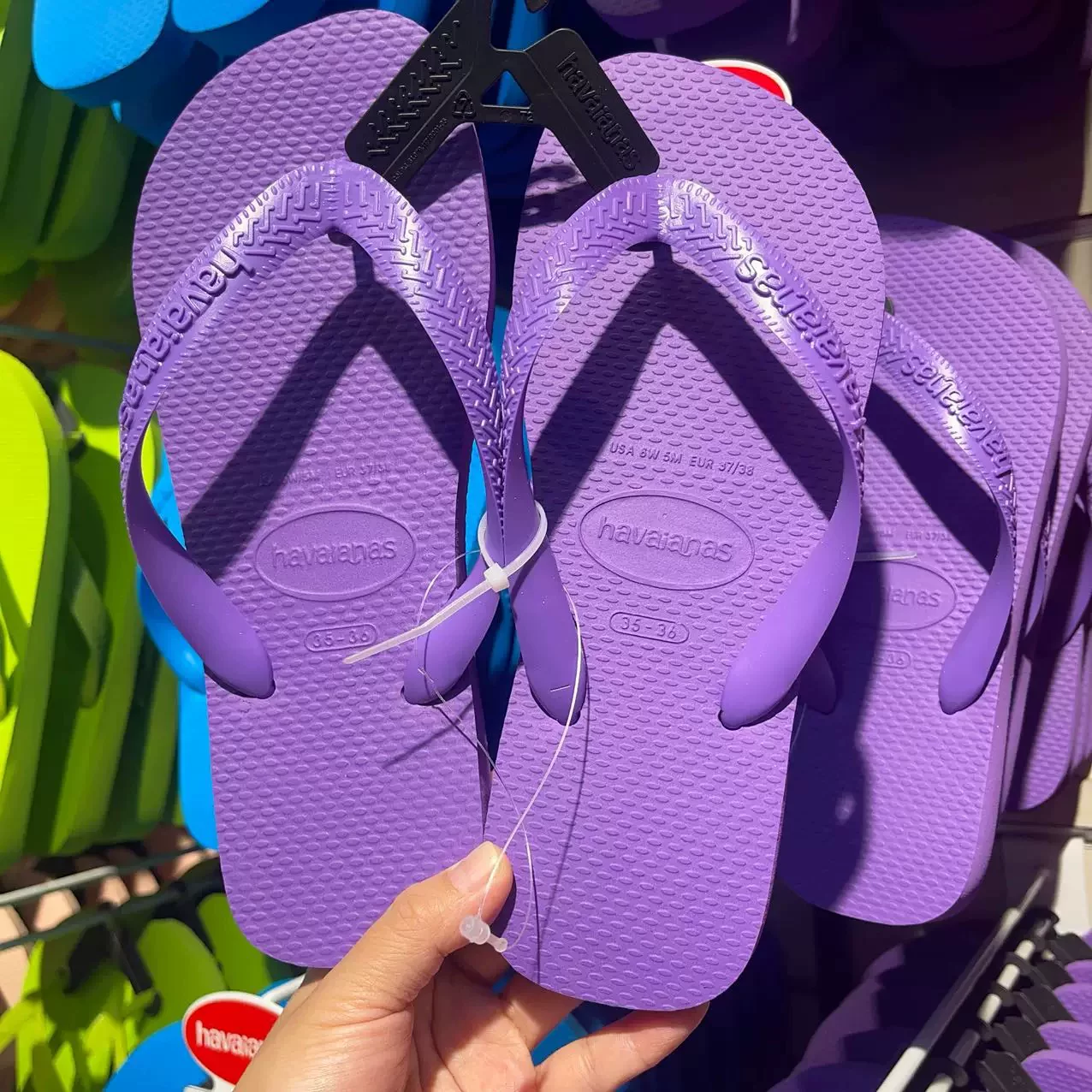 Бразилия Havaianas Havana Человеческое тело Шлепки Лето ТОП Классика Чистый однотонный синий парень нескользящий