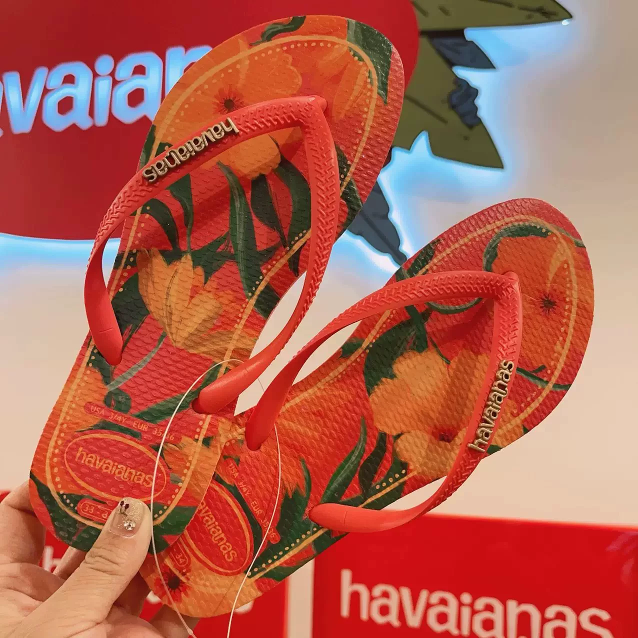 25 пар новых havaianas Havana slim floral резиновые нескользящие сандалии повседневные плоские пляжные тапочки