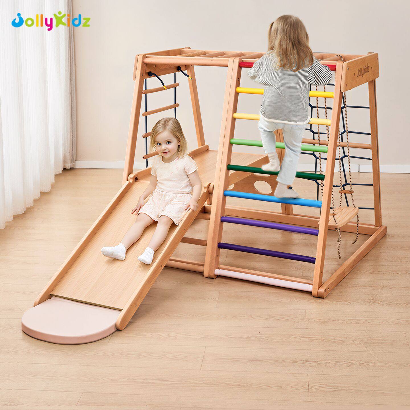 JollyKidz рама для скалолазания детская крытая рама для скалолазания детская домашняя горка качели палатка комбинация игрушек