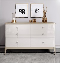 Light luxury six-drawer cabinet American solid wood sideboard storage cabinet drawer storage cabinet modern minimalist restaurant entrance cabinet