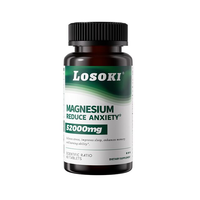 [Self-Operated] Losoki Magnesium Supplement Tablets to Improve Sleep, Enhance Memory, Focus, and Attention, Magnesium Acid