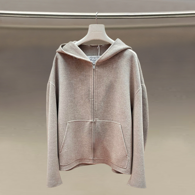 The Strongest Batch! Ac Acou Scenou Imported 90% Wool 10% Cashmere Hooded Zip-Up Jacket The Strongest Batch! Ac Acou Scenou Imported 90% Wool 10% Cashmere Hooded Zip-Up Jacket