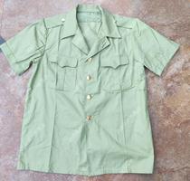 New stock old goods bean green 1988 production twill yarn card fabric short-sleeved tops shirt
