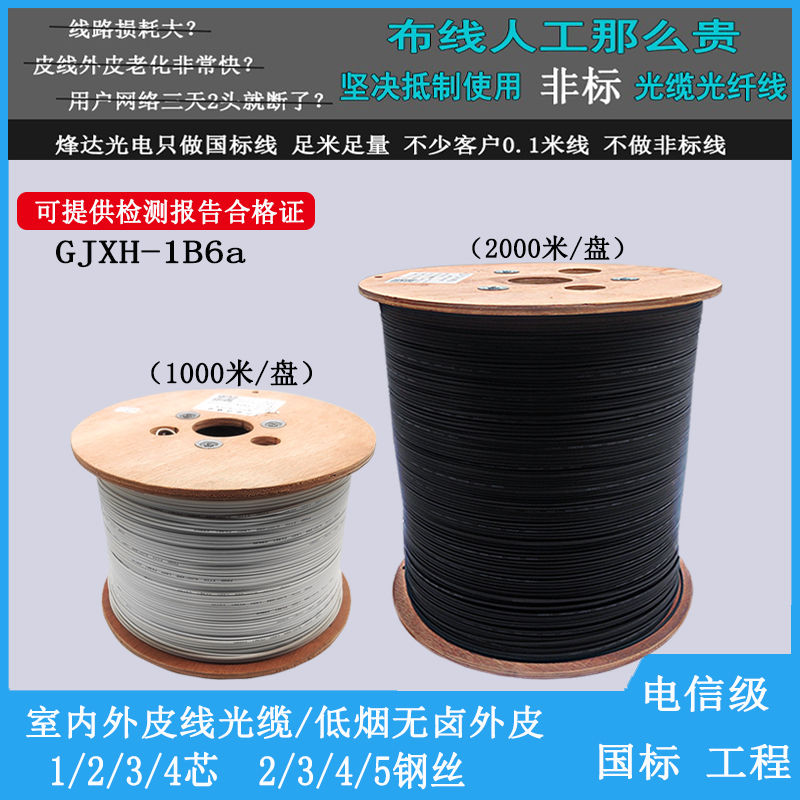 Fiber Optic Cable with Leather Jacket, Dual-Core Fiber Optic for Home Use, Pre-Embedded Indoor/Outdoor Single-Mode Extension Cable, 2-Core 4-Steel-Wire Parallel Fiber Optic Cable, Dedicated Network Butterfly Fiber Optic for Home Use, 1/2/4-Core Leather Jacket Fiber Optic, National Standard Fiber Optic Cable with Leather Jacket, Dual-Core Fiber Optic for Home Use, Pre-Embedded Indoor/Outdoor Single-Mode Extension Cable, 2-Core 4-Steel-Wire Parallel Fiber Optic Cable, Dedicated Network Butterfly Fiber Optic for Home Use, 1/2/4-Core Leather Jacket Fiber Optic, National Standard